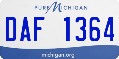 MI license plate DAF1364