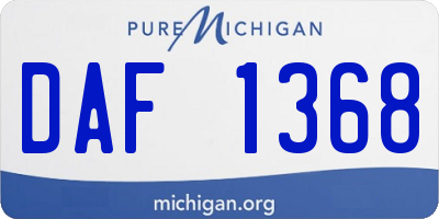 MI license plate DAF1368