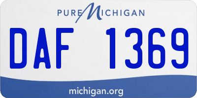 MI license plate DAF1369