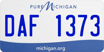 MI license plate DAF1373