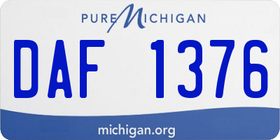 MI license plate DAF1376