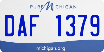 MI license plate DAF1379
