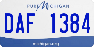 MI license plate DAF1384