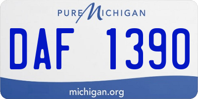 MI license plate DAF1390