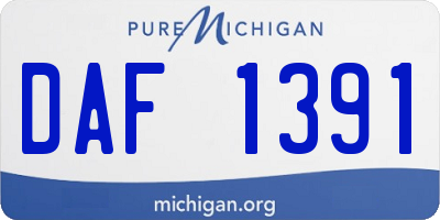 MI license plate DAF1391