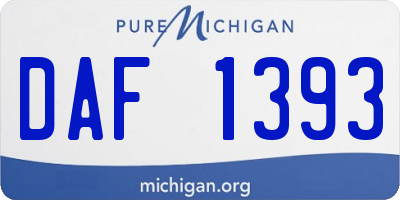 MI license plate DAF1393