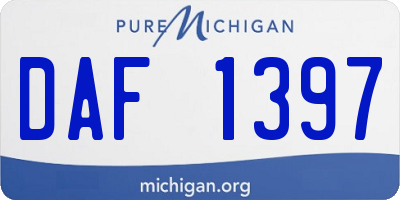 MI license plate DAF1397