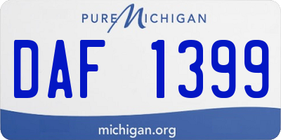 MI license plate DAF1399