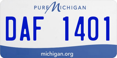 MI license plate DAF1401