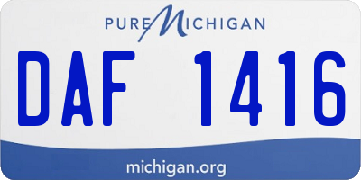 MI license plate DAF1416