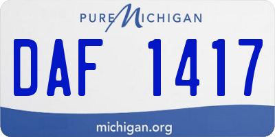 MI license plate DAF1417