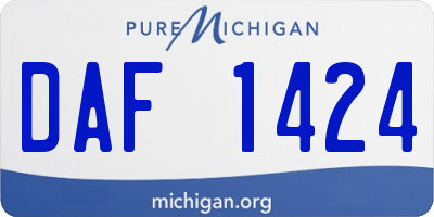 MI license plate DAF1424