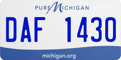 MI license plate DAF1430