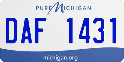 MI license plate DAF1431