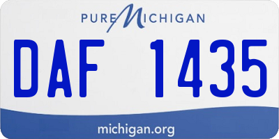 MI license plate DAF1435