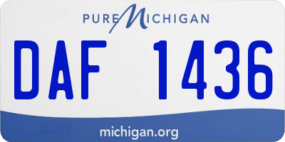 MI license plate DAF1436