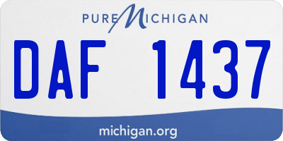 MI license plate DAF1437