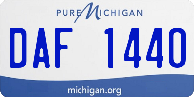 MI license plate DAF1440