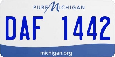 MI license plate DAF1442