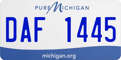 MI license plate DAF1445