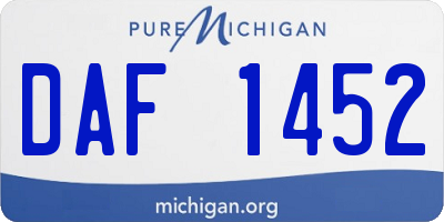 MI license plate DAF1452