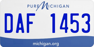 MI license plate DAF1453