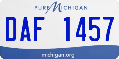 MI license plate DAF1457