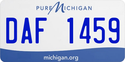 MI license plate DAF1459