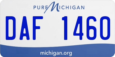 MI license plate DAF1460