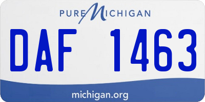 MI license plate DAF1463