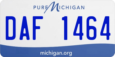 MI license plate DAF1464