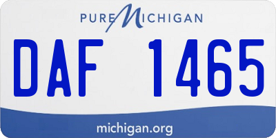 MI license plate DAF1465