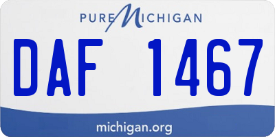 MI license plate DAF1467