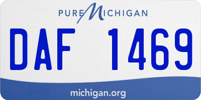 MI license plate DAF1469