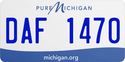 MI license plate DAF1470
