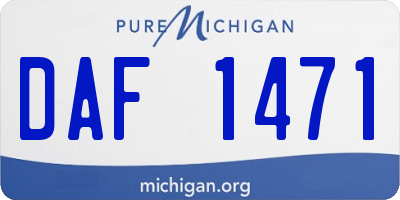 MI license plate DAF1471