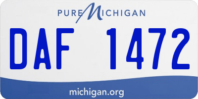 MI license plate DAF1472