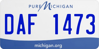 MI license plate DAF1473