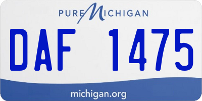 MI license plate DAF1475