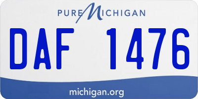 MI license plate DAF1476