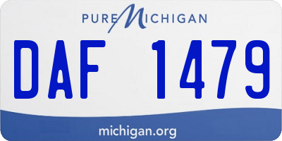 MI license plate DAF1479