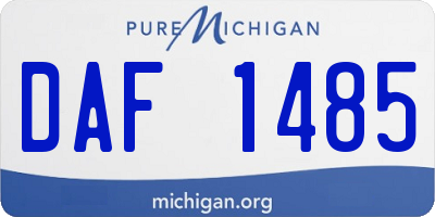 MI license plate DAF1485