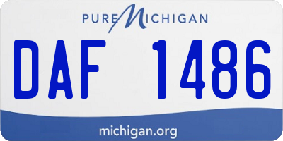 MI license plate DAF1486