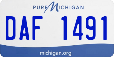 MI license plate DAF1491