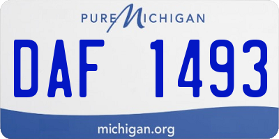 MI license plate DAF1493