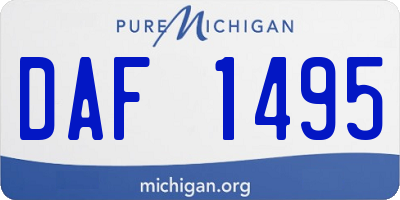 MI license plate DAF1495
