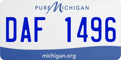 MI license plate DAF1496