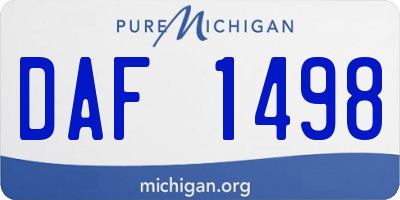 MI license plate DAF1498