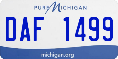 MI license plate DAF1499