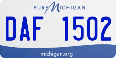 MI license plate DAF1502